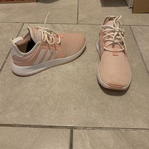 Adidas pink and white shoes - kids 5, women’s 6.5